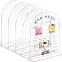 8x10 Inch Clear Arch Acrylic Sign with Stand | 5 Pack Blank Clear Arched Acrylic Sign with Base for DIY Wedding Table Numbers, Arched Wedding Signage, Events& Parties