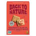 Back to Nature Rosemary & Olive Oil Harvest Whole Wheat Crackers, Non-GMO, Plant-Based Snack, Made with Whole Grain Wheat & Sea Salt, 7 oz Box (EXP 05/20/26)