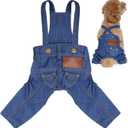 choyaxo Dog Clothes Denim Overalls Pet Strap Pants for Small Puppy Cat Pets Jean Jacket Sling Jumpsuit Dog Apparel & Accessories (Blue, Medium)