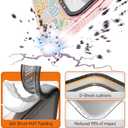 for iPhone 16 Case Cute - Durable Shockproof 6.6 ft Drop Impact Phone Case - Funny Blue Spring Design (6.1") Glitter Pink