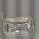 Weewooday Clear Makeup Bag Double Layer Cosmetic Bag Nylon Travel Toiletry Storage Case Waterproof Portable Car Make up Pouch Organizer with Zipper for Women (White)