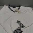 Dokotoo Womens Sweaters Casual V Neck Long Sleeve Contrast Knit Pullover Sweater Solid Fall Outfits Tops,L