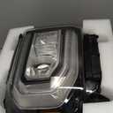 GMC Sierra 1500 Headlight Assembly 2016 2017 2018 Xenon Head Light with LED DRL, Turn Signal Light Chrome Housing Clear Lens Right Passenger Side GM2503453 84568273 (Normal)