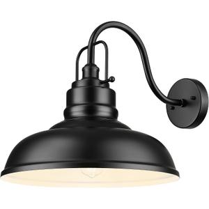 zeyu Black Barn Light, Modern Outdoor Wall Light Fixtures, Barn Light for Garden Garage, Matte Black Finish, 016-1BL BK, 17.7''