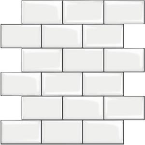 STICKGOO 10-Sheet White Subway Tiles Peel and Stick Backsplash, Stick on Tiles Kitchen Backsplash (Thicker Design)
