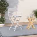Casual Home Director's Chair ,White Frame/White Canvas, 30" - Bar Height, 30 in