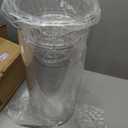 Liotww Extra Large Clear Acrylic Cylinder Flower Vase for Floor, 24 in Tall Big Wide Mouth Plastic Unbreakable Oversized Vases of 3 for Wedding Party Flower Shops (D 10", D 8", D 6" + 3 Holder)