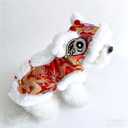 New Year Dog Lion Dance Coat, Spring Festival Pet Costume, Winter Cat Warm Clothes for Small Medium Dogs, Teddy, Schnauzers and Small Bichon Frises (Small)