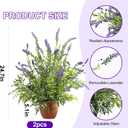 2 Pack Artificial Lavender Plants in Pots Artificial Potted Plants Fake Flower Plant Real Touch Silk Faux Plants Greenery for Indoor Porch Patio Greenery Farmhouse Garden Office Decor (Type 4)