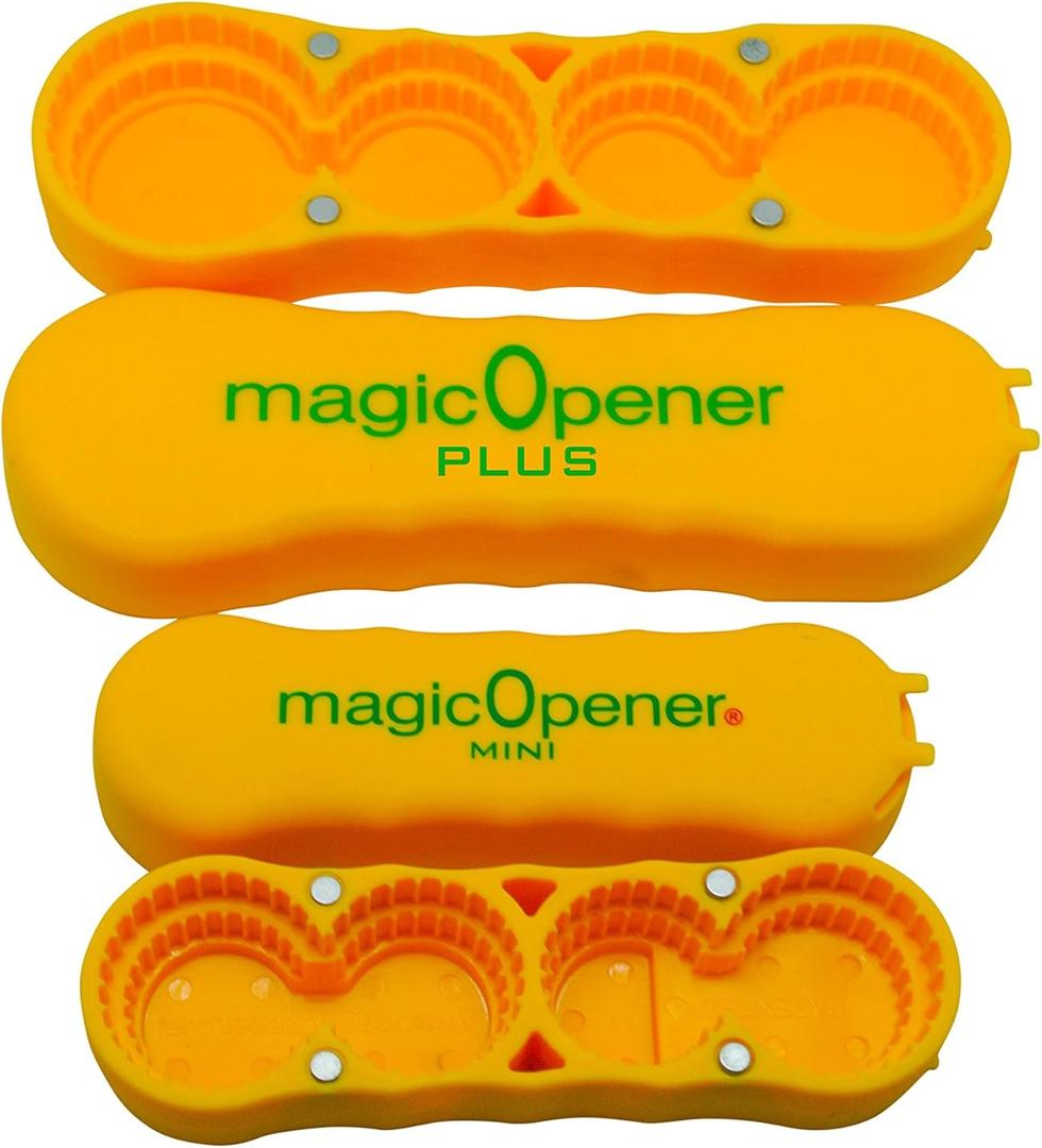 Arthritis Bottle Opener - magic Opener COMBO | Water Bottle Opener | Twist-off - Plastic Bottles | Easily open over 16 different plastic cap sizes | Arthritis Help | Arthritis Aids |Pull Tab Soup Cans