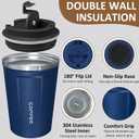 4 Pack Travel Coffee Mug 17oz Insulated Coffee Cup with Lid, Reusable Thermal Coffee Cup Stainless Steel Coffee Tumbler to Keep Hot & Cold Drinks for Car, Daily, Travel and Gifts, Multicolor
