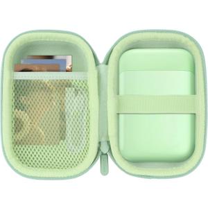 Lebakort Storage Case Compatible with Liene 2x3 Photo Printer Mini Instant Portable Color Mono Photo Printer (Green Case)