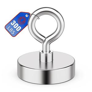 Neodymium Fishing Magnet, 350 lbs Strong Magnet Fishing, Magnetic Fishing Magnets Heavy Duty for Remover, Super Powerful Round Magnets for Retrieving Items in Lake, Beach, Lawn 2(50mm)