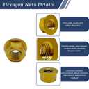 RISON Titanium Flange Nut M10x1.5mm Titanium Sprocket Nut Gold 6AL4V Nut for Motorcycle 5PCS