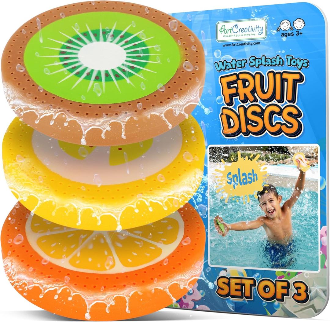 ArtCreativity Fruit Water Splash Toys - Set of 3 - Spongy Bath Toys for Kids - Vibrant Colors with 3 Different Fruit Designs - Bathtub Toys for Fun in The Tub - Kids Pool Toys and Pool Accessories
