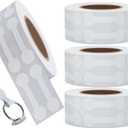 2000PCS Price Stickers for Small Business Jewelry Price Tags Self Adhesive White Blank Jewelry Price Label Roll for Clothing Ring Necklace Earring Price Identify Round Label (White)