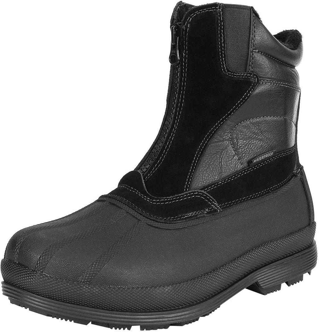 NORTIV 8 Men's Insulated Waterproof Winter Snow Boots Warm Outdoor Boots for Cold Weather (7, Black)