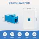 FGB 10Gbps Ethernet Wall Plate, 1 Port CAT6 Wall Plate and Jack, RJ45 Ethernet Wall Outlet with Single Gang Low Voltage Mounting Bracket, 2 Pack