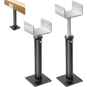 Zonon 2 Pack 11-14.5 Inch Adjustable Floor Jack Post, House Screw Jack for Floors Stairs Joist Lifting Leveling Supports, Load Capacity up to 7000 Lbs for Home and Garage Repair (U-shaped Style)