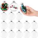 Kingrol 15 Pack Ornament Discs, 3.15 Inch Clear Plastic Fillable Ornament Ball for DIY Craft Projects, Christmas, Wedding, Party, Home Decor