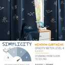 Vangao Kids Curtains for Boys Bedroom Kids Blackout Curtains 84 Inch Length Ocean Aquarium Nursery Drapes for Girls Bedroom Silver Sea Animals Print Thermal Insulated Drapes, Navy Blue 2 Panels