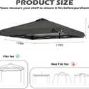10x10ft Canopy Replacement Top Cover with Air Vent, UV Protected & Waterproof Pop-up Canopy Roof, Adjustable Elastic Straps for Outdoor Patio Garden Sun Shade Tent (Top Only) (Dark Gray)