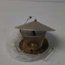 Bird Feeder for Outdoor, Rainproof Weatherproof Metal Hanging Wild Bird Feeder with 9.8" Roof 3 LBs Seeds Capacity, Easy to Clean & Refill (Bronze)