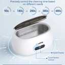 Adiding Jewelry Cleaning Machine, 650mL (23oz) Ring Sonic Cleaner Machine for Glasses, Earring, Denture, Retainer, Watch Straps, Razor -5 Cleaning Modes, Digital Timer, SUS304 Stainless Steel (Brown)