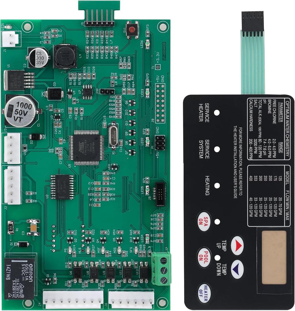 461105 Swimming Pool Heating Control Board Suitable for NA and LP Series Swimming Pool/Spa Electrical System 42002-007S Replacement Control Board Kit, Newly Upgraded, with 472610Z Switch