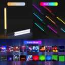 ULANZI VL119 Handheld Light Wand, 360 RGB LED Video Light Stick for Photography, 3300mAh Rechargeable Tube Light for Video Shooting, 2500-9000K Dimmable Camera Light with LCD