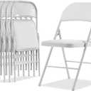 Simpli-Magic Folding Chairs with Padded Cushion and Back, Padded Folding Chairs (6 Pack) for Home and Office, Indoor and Outdoor Events, White