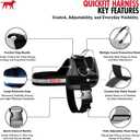 Tuff Pupper Fast Fit Harness for Extra Large Dogs | No Pull No Choke, Escape-Proof | Rugged Padded Breathable Vest | Traffic Control Handle | 3 Leash Clips | Reflective Trim | Easy On Off (XL, Grey)