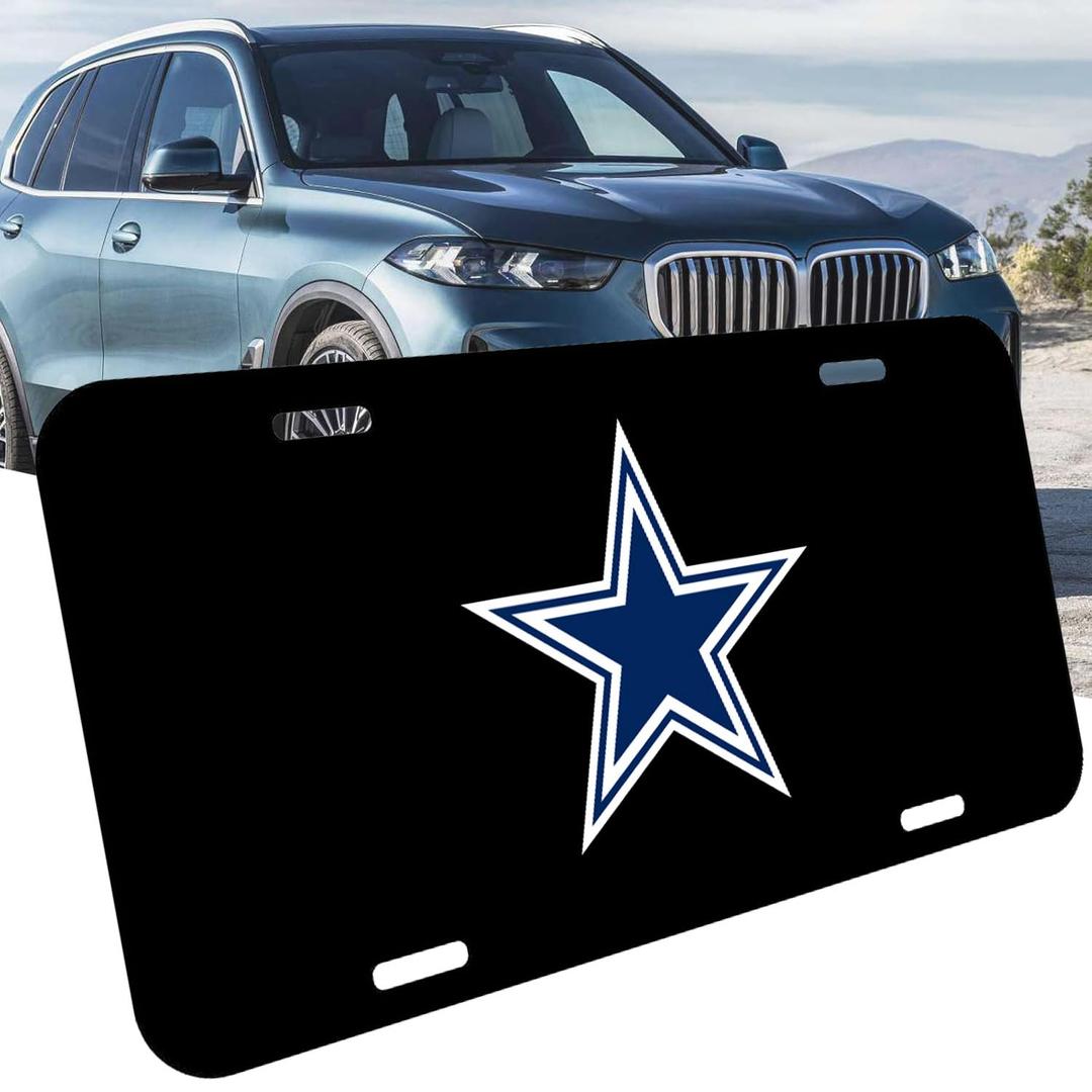 Front License Plate Tag for CowboysDecorative License Plates Metal Car Plate 6"X12" Fans Tag Cover