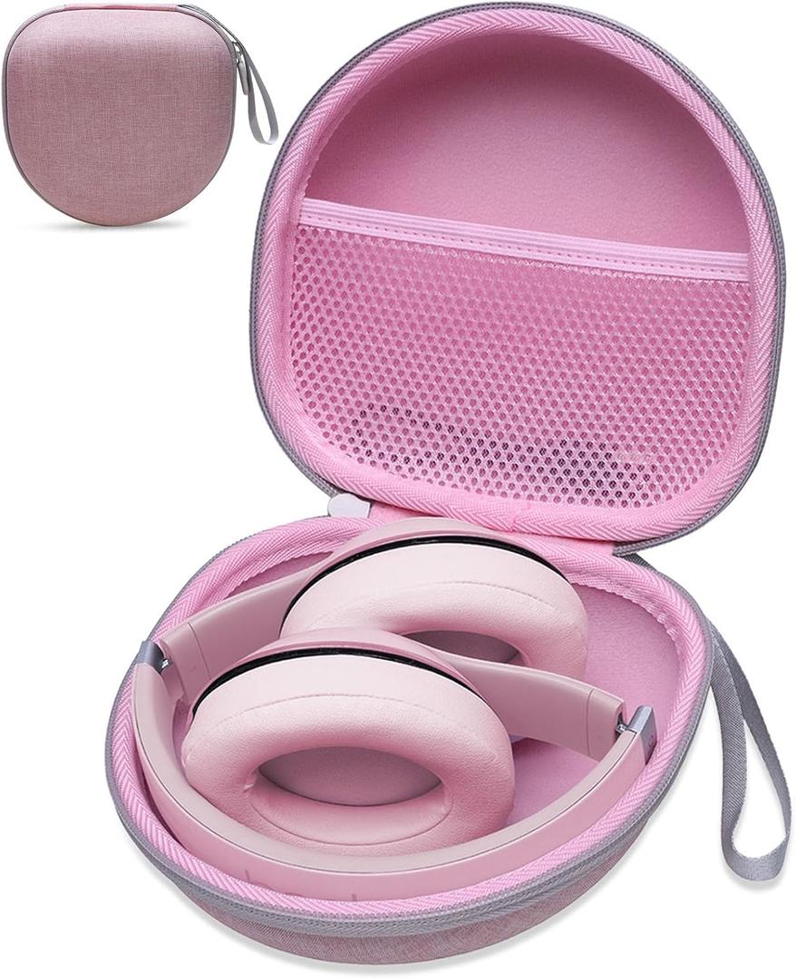 Headphone Case Compatible with Bose QuietComfort/BERIBES/TOZO/KVIDIO/Beats/Soundcore Anker Noise Cancelling Over-Ear Headphones, Pink