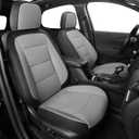 RISINGSTAR Terrain Seat Covers, fit for 2018-2024 GMC Terrain SUV with Rear Split Seats, Waterproof Faux Leather(Full Set, Black&Gray)