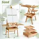 Multi-Function Beech Wood Art Easel for Painting, Flat Desk Easel Stand, 48"-82"