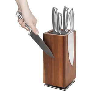 360Rotation Knife Holder-Wood Knife Block-Universal Knife Holders-Kitchen Knife Holder-for Storage of Kitchen Knives