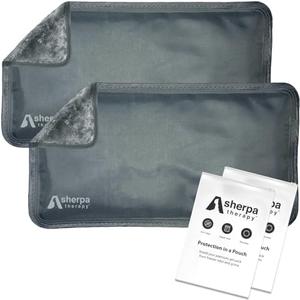 SHERPA THERAPY Small Flexible Gel Ice Packs for Injuries Reusable - Soft Hot and Cold Packs for Injuries for Ankle, Hand, Wrist, Head Pain Relief - 5" x 10" - 2PK - Grey