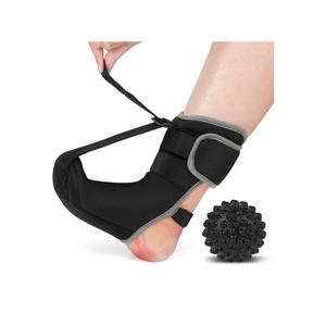 Plantar Fasciitis Night Splint Sock with Massage Ball for Tension Relief, Alleviate Pain from Plantar Fasciitis, Arch Pain, Heel Spur, Foot-drop and Achilles Tendonitis, Soft and Comfortable Foot Brace for Men and Women, Medium-Black
