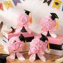 Suncalla 4 Pack Graduation Flower Box Table Centerpiece Class of 2026 Graduation Cap Preserved Flowers in a Box for Congrats Grad Party Decor Supplies Flower Arrangements Decorations (Pink)