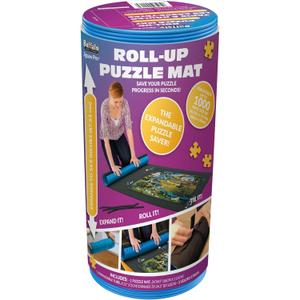 Buffalo Games - Roll-Up Puzzle Mat - Puzzle Saver and Assembly Accessory - Felt Mat - Fits up to 1500 Piece Puzzle - Black (Blue)