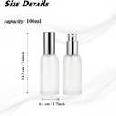 4Packs 100ml/3.4Oz Empty Refillable Frosted Glass Spray Bottles with Fine Mist Sprayer & Silver Caps Small Decorative Perfume Liquid Containers For Essential Oils, Cleaning Products, Makeup Liquids