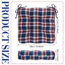 Geetery 4 Pcs Outdoor Plaid Chair Cushions with Ties for Dining Chairs Scottish Plaid Decorative Seat Cushions for Kitchen Patio Home Living Room, 15 x 16'' (Navy and Red)