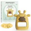 Momcozy Baby Teether Toys | Baby Teething Toys | Baby Teething Relief | Food Grade Silicone Teether Baby Toys | Baby Teether 0-6 Months | Teething Toy 6-12 Months | Baby Essential | Yellow