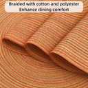 SHACOS Round Placemats Set of 4 Woven Braided Place Mats Table Placemats 15 inch Circle Place Mats Easy to Clean Table Mats Indoor Outdoor, Fall Color Mix