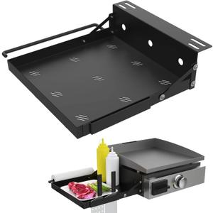 New Upgraded Griddle Caddy Shelf for Blackstone 17"/ 22"/ 28" Griddle, Addition Side Rack Storage Tray with Paper Towel Holder, Spatula Holder Organizer for Blackstone Grill Accessories