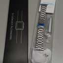 iiteeology Compatible with Apple Watch Bands 40mm Series 6 5 4 Se, Upgraded Stainless Steel Band with iWatch Screen Protector Case for Women Silver/Silver