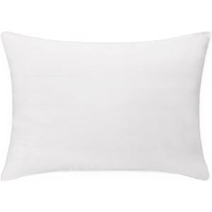 Calvin Klein Almost Down Bed Pillow, 100% Cotton Woven Stripe Cover, Firm Support Standard/Queen Bed Pillow, 20 in x 28 in, White
