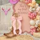 Geetery 4ft My First Rodeo Birthday Decoration Western Cowgirl Boots Backdrop My 1st Rodeo Balloon Arch with Pink Bows Cowgirl 1st Birthday Party Supplies for Baby Shower Bachelorette Wedding Supplies, 47.24 x 36.5 inches