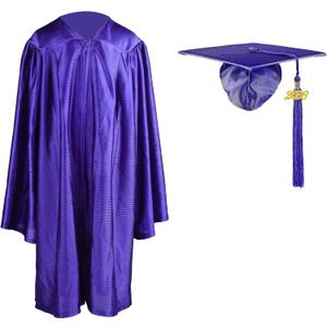 Shiny Kindergarten Graduation Cap and Gown Set (36, Purple)